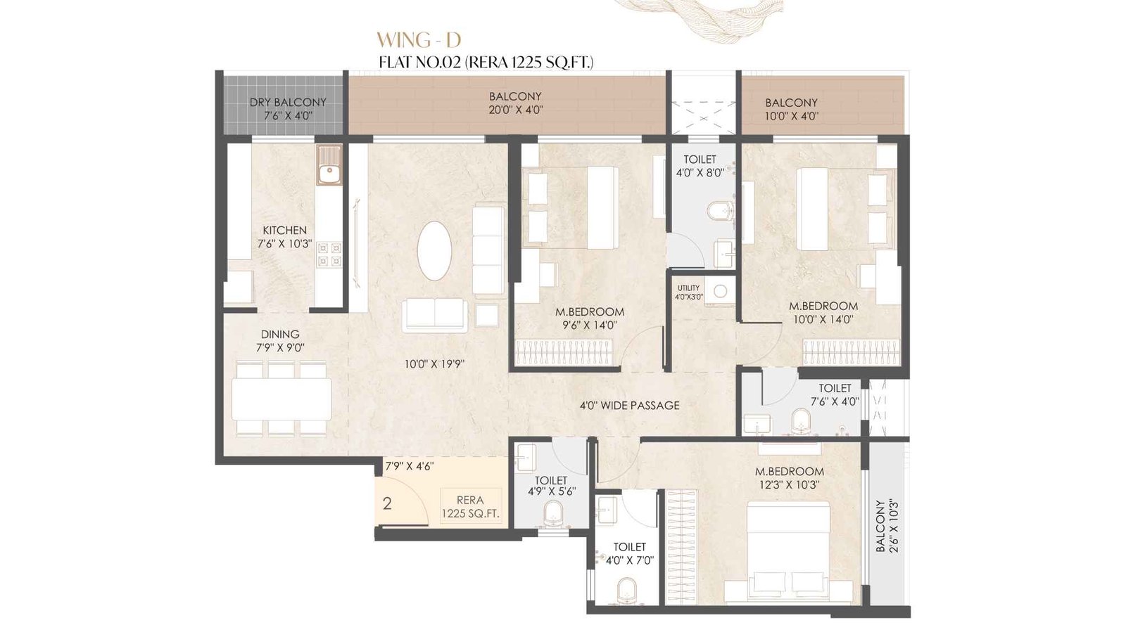 PSK-Aura-typical-floor-plan-wing-D-1225-sqft