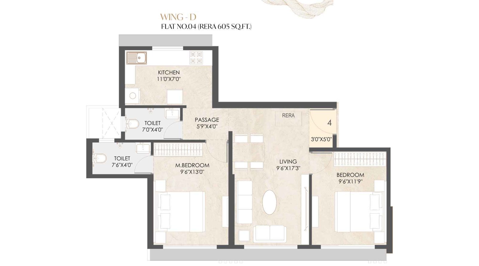 PSK-Aura-typical-floor-plan-wing-D-605-sqft